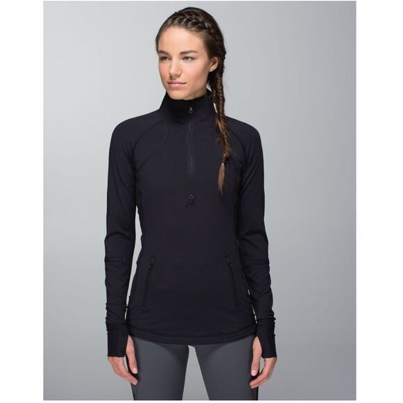 Lululemon Pullover Womens 4 Black Race With Grace 1/2 Zip - Picture 1 of 9